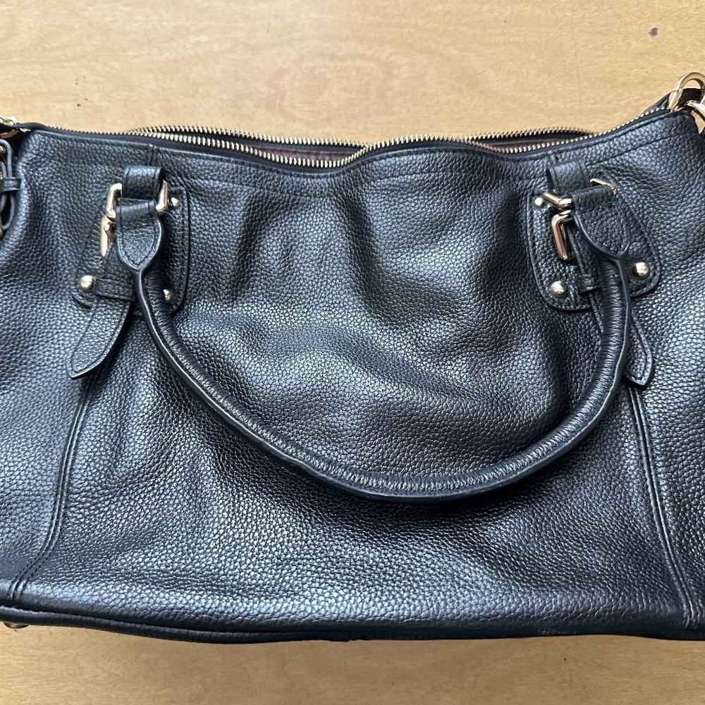 Kattee black leather handbag purse - GREAT condition